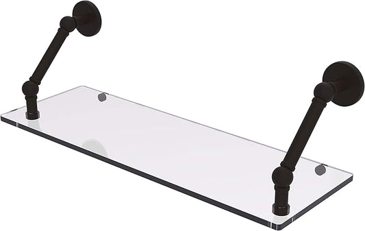 Allied Brass P1000-1-24 Prestige Skyline Collection 24 Inch Floating Glass Shelf, Oil Rubbed Bronze