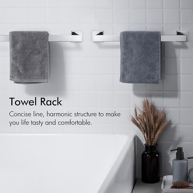 BANOLUX Towel Rack, 12-Inch Single Towel Bars for Bathroom, Towel Racks for Bathroom Wall Mounted SUS304 Stainless Steel Hand Towel Holder Heavy Duty, Chrome Towel Bar 2 Pack, A7-TB-PC-12IN-2PACK