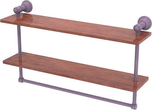 Allied Brass CL-2-22-IRW-LVN Carolina Collection 22 Inch Two Tiered Wood Shelf, Lavender