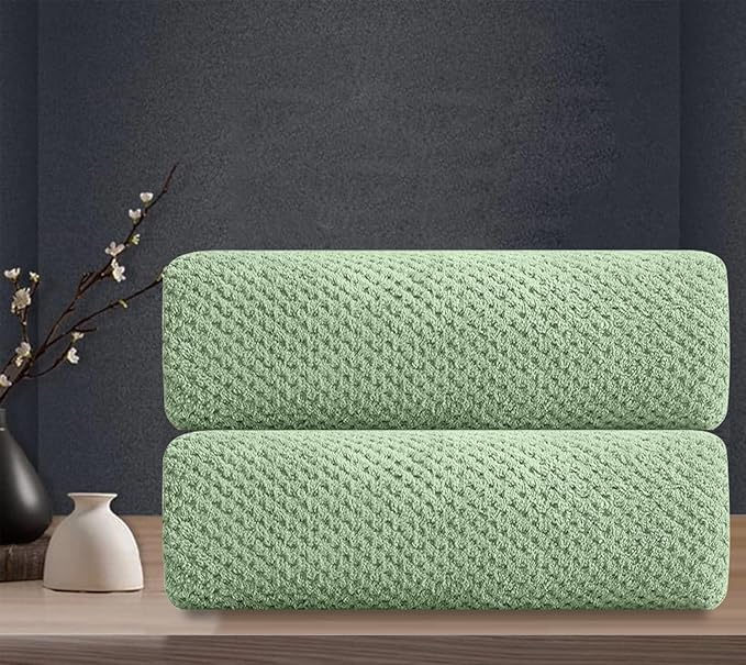 Hand Towels Set 2 Pack-16“x31”,Ultra Soft Microfibers Bathroom Towel Set Highly Absorbent Quick Dry Luxury Premium Towel Lightweight Durable Hand Towel Collection for Hotel Spa Gym Kitchen,Green