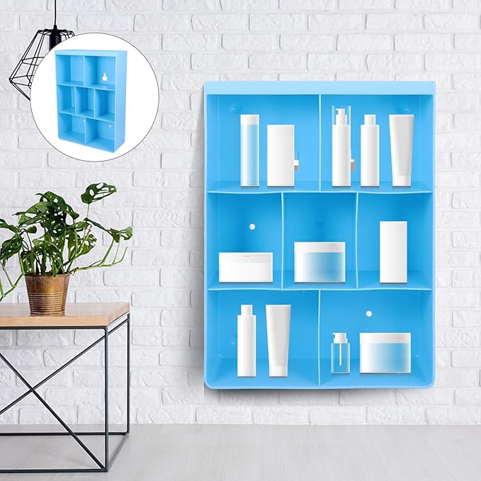 1Pc Adhesive Wall Storage Rack Material Versatile Wall Mounted Shelf for Bathroom Kitchen Cosmetic Organization Stylish for Home