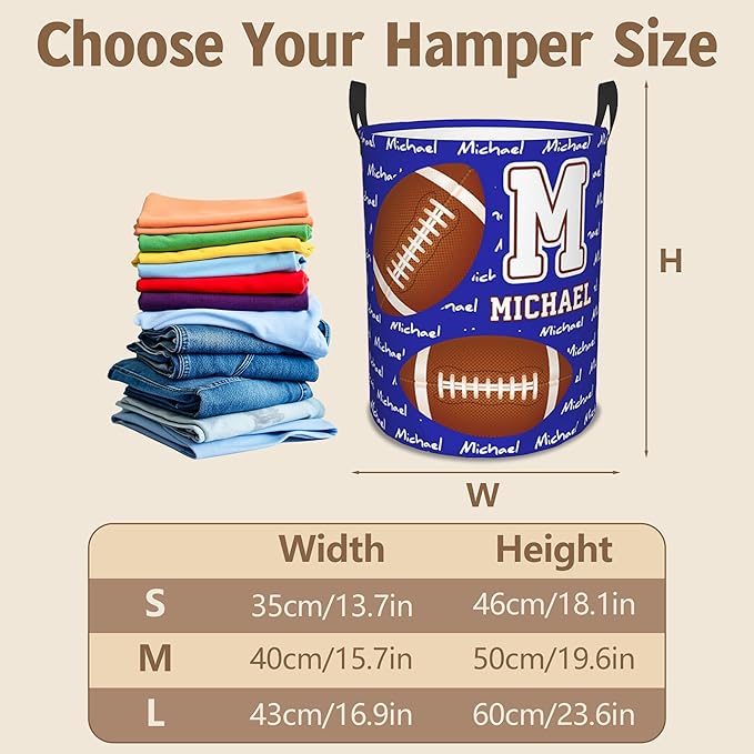 Custom Name Laundry Basket, Personalized Collapsible Laundry Hamper with Name for Bathroom Bedrooms, Customized Dirty Clothes Hamper Storage Basket Gifts for Kids Boys Girls Baby Men Women