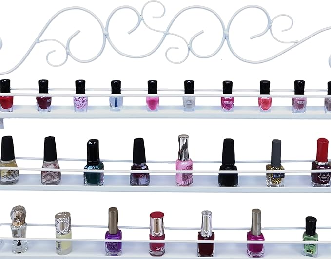 FixtureDisplays® White Metal Nail Polish Mountable 5 Tier Organizer Display Rack Essential Oil Rack 16034-WHITE