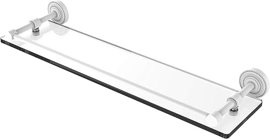 Allied Brass DT-1/22-GAL Dottingham 22 Inch Gallery Rail Glass Shelf, Matte White