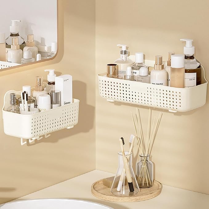 Space Saving Wall Shelf for Bathroom Kitchen Easy Installation Multiple Layer Cosmetic Organizers Bathroom Shelves