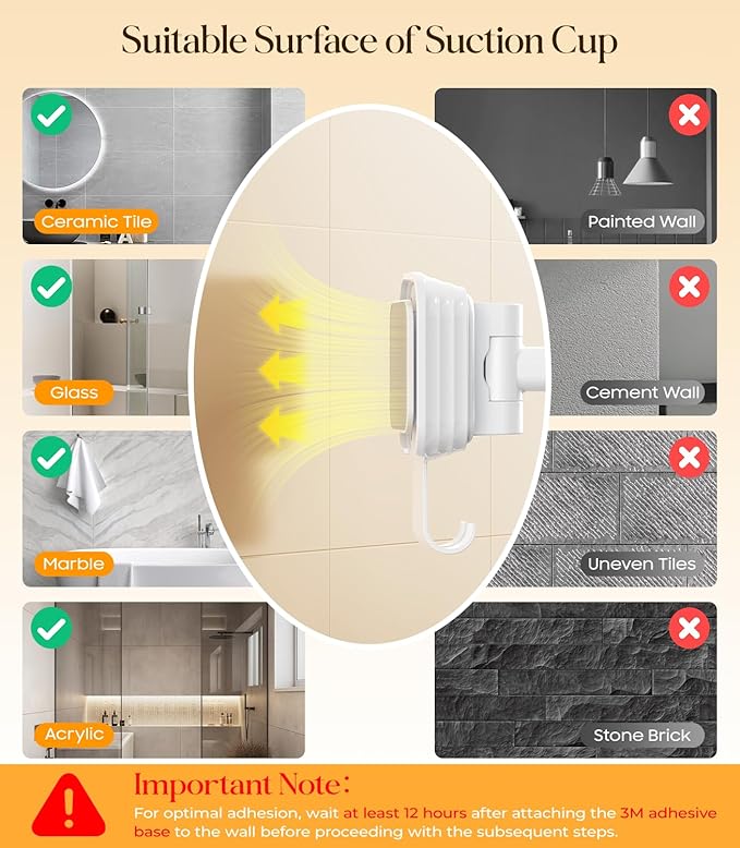Gospire No Drilling Wall Mounted Lighted Makeup Mirror with Magnification 10X, 7 Inch Rechargeable Magnifying Vanity Mirror with Hooks, LED Display & 3 Light Modes for Bathroom