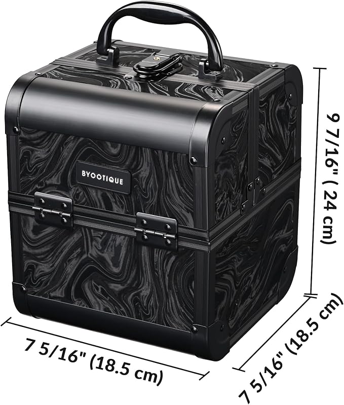 BYOOTIQUE Rolling Makeup Train Case with Portable Cube Case Cosmetic Organizer