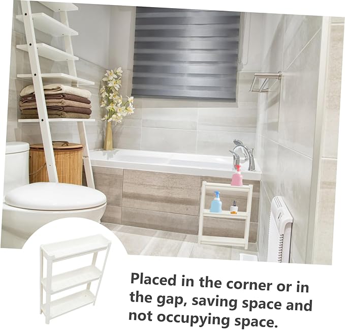 ABOOFAN Bathroom Storage Rack Corner Rack Floor Compact -Friendly Plastic Non-Slip Feet