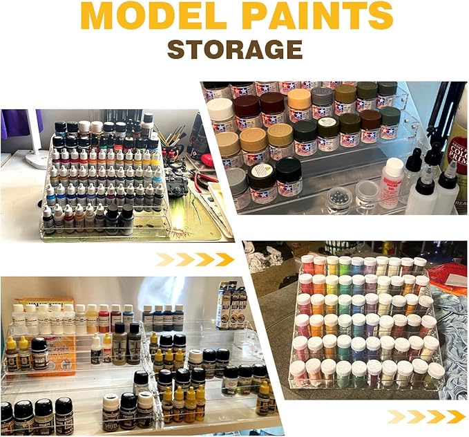 Nail Polish Organizer 72 Bottles of 6 Layers Paint Storage and Organizer Acrylic Holder Display Rack for Tattoo Alcohol Ink Essential Oils, Fit 1 or 2oz Bottles., 12.4*9.7*7.08 inch, Clear
