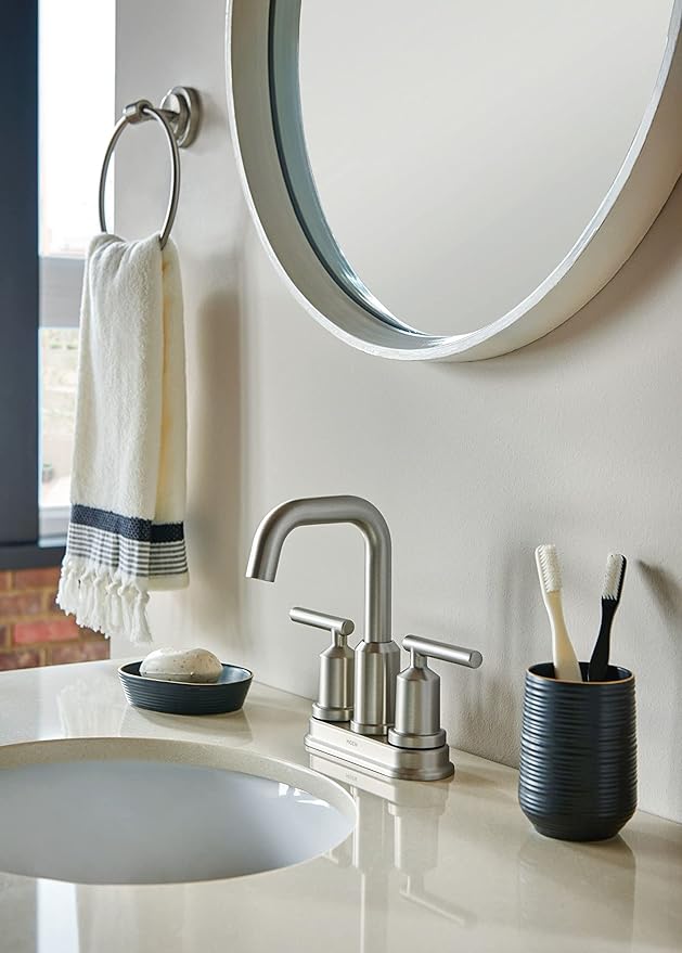 Moen DN0786BN Iso Bathroom Hand Towel Ring, Brushed Nickel (Pack of 3)
