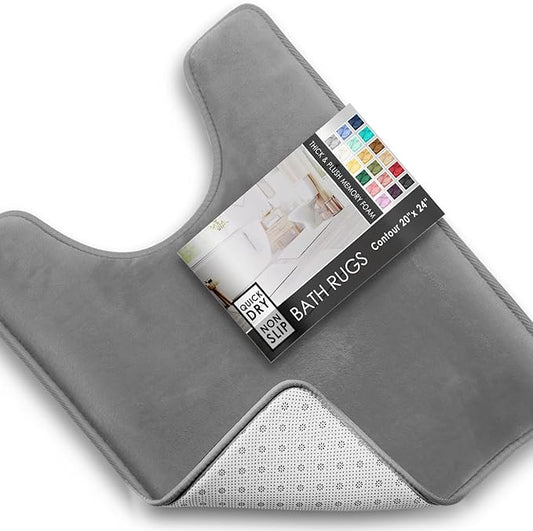 Clara Clark Bathroom Rugs, Velvet Memory Foam Bath Mat, Non-Slip Bath Rugs, Machine Wash, Dries Quickly, Ultra Soft Plush Bath Mats for Bathroom,