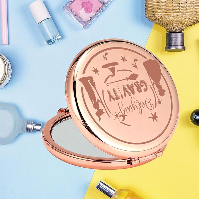 KEYCHIN Witch Pocket Mirror Musical Fans Gifts Defying Witch Compact Makeup Mirror Musical Theatre Witch Merch(Defying-RG)