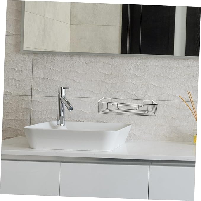 Hemobllo Multi Functional Stainless Steel Wall Shelf for Bathroom Kitchen Easy Installation Space Saving Storage Rack for Toiletries Shampoo and Items Stylish Design