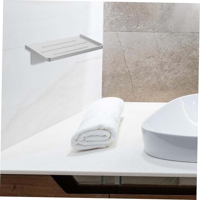 3pcs Bathroom Phone Holder Wall Mounted Shelf Versatile Storage for Bathroom Supplies No Drilling Required Design Easy Access and Installation Shelf