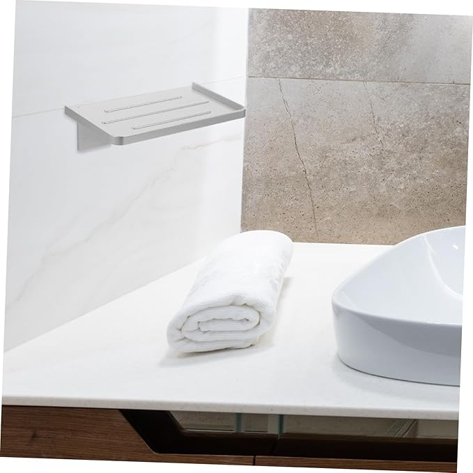 Wall Mounted Bathroom Phone Holder No Drilling Space-Saving Corner Shelf for Toiletries Sleek Design for Organized Bathroom Storage Versatile Use