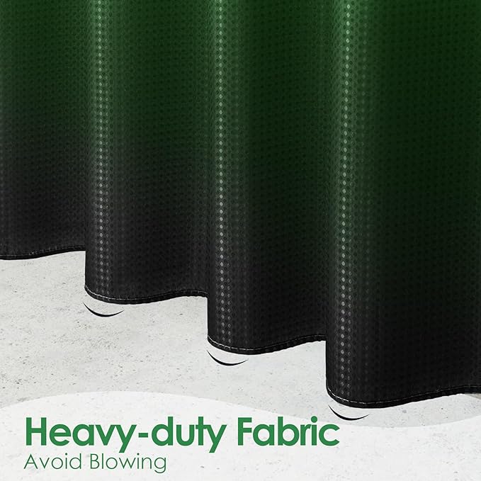 MitoVilla Emerald Green Waffle Fabric Shower Curtain, Dark Green Waffle Weave Textured Shower Curtains for Luxury Bathroom Decor, Modern Weighted Bathroom Shower Curtain, 72 x 72