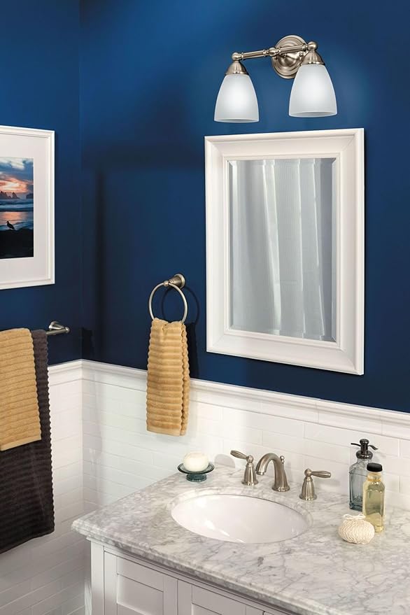 Moen Brantford Brushed Nickel Traditional Bathroom Hand Towel Ring, Wall Mounted Towel Hanger, YB2286BN