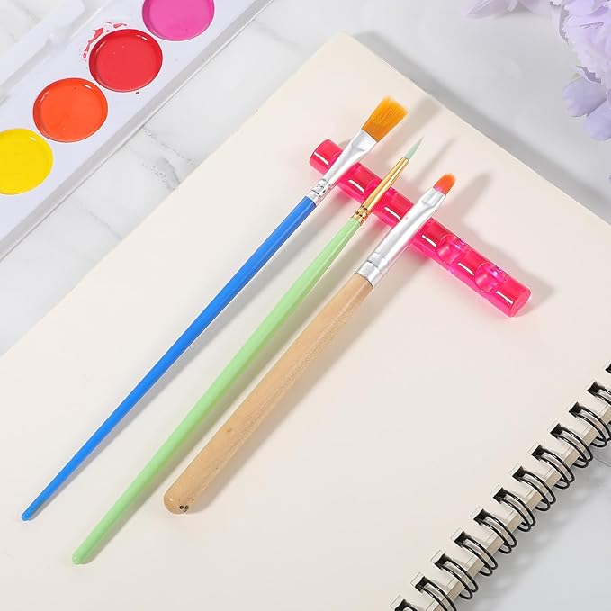 6 Pcs Makeup Brush Organizer Holders, 6 Colors Crystal Bar Pen Holder, 5 Grids Acrylic Nail Art Brush Holder Stand for Gel Nails Supplies Drawing Pens DIY Nail Art Pens