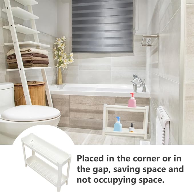 ABOOFAN Wide Standing Shelves Bathroom Storage Organizer Home Corner Rack Plastic Rack