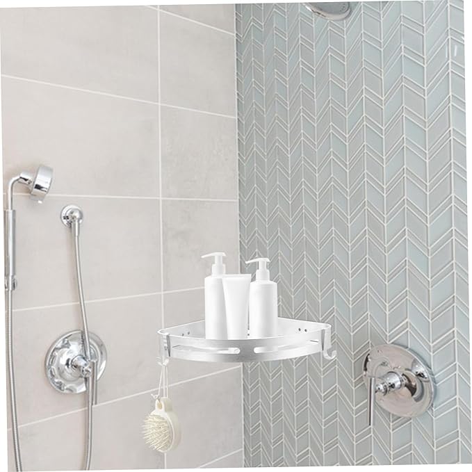 Cabilock Punch Triangle Wall Mounted Rack Storage Shelf for Bathroom and Kitchen Silver Design for Efficient Space Utilization