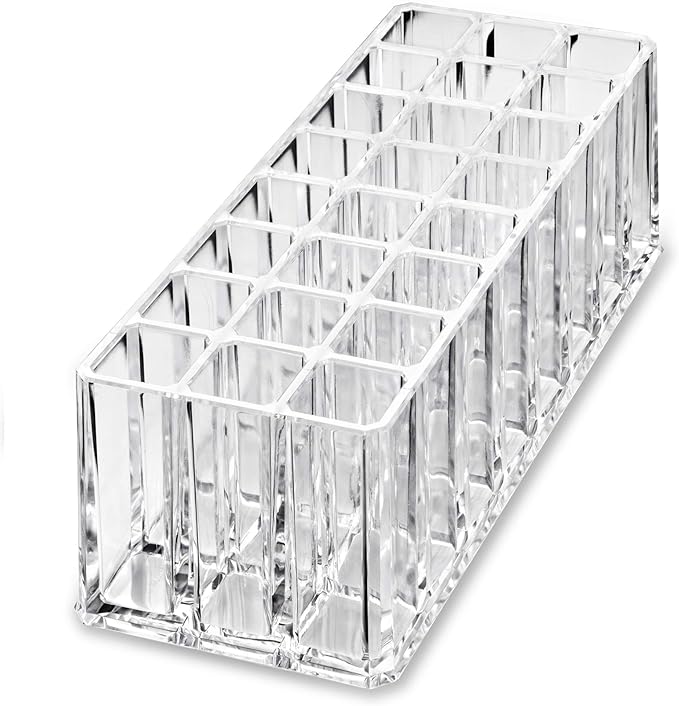 byAlegory Acrylic Makeup Beauty Brush Organizer | 24 Space Cosmetic Storage (CLEAR)