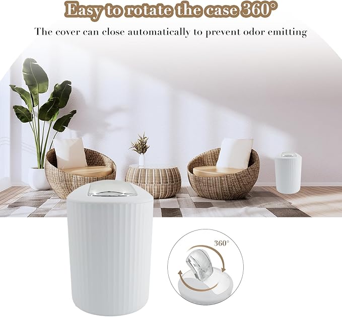 White Bathroom Accessories Set with Shower Curtain, Trash Can, Lotion Soap Dispenser, Soap Dish, Toothbrush Holder, Toothbrush Cup, Toilet Brush Holder and Tray for Bathroom Decor