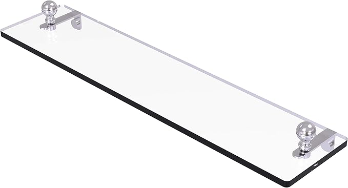 Allied Brass MA-1/22 Mambo 22 Inch Vanity Beveled Edges Glass Shelf, Satin Chrome