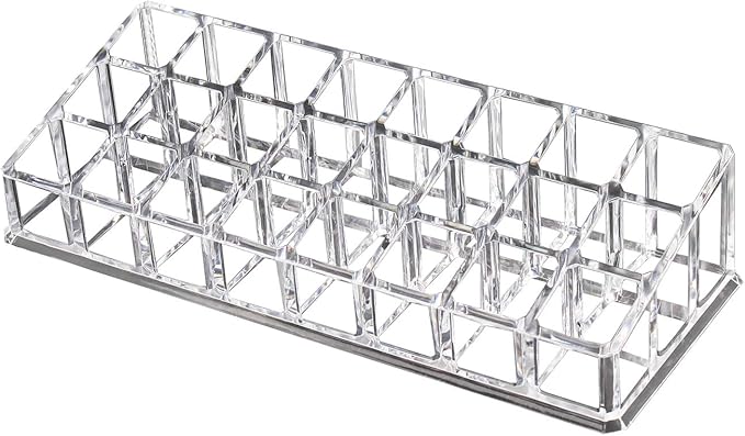 Clear PS Lipstick Organizer for Cosmetic Make Up Holder Crystal 24 Sections B Style