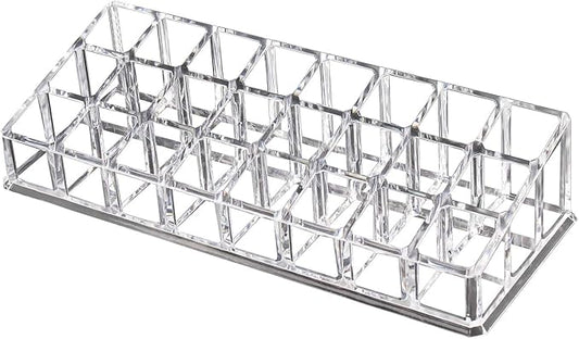 Clear PS Lipstick Organizer for Cosmetic Make Up Holder Crystal 24 Sections B Style