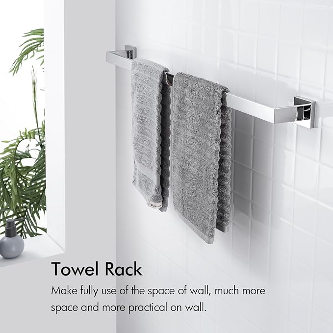 BANOLUX Towel Rack, 32-Inch Single Towel Bars for Bathroom, Towel Racks for Bathroom Wall Mounted SUS304 Stainless Steel Hand Towel Holder Organize Heavy Duty, Chrome Towel Bar