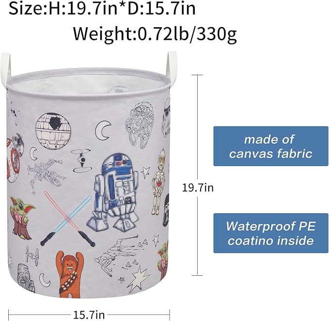 Room Nursery Decor,Baby Laundry Large Hamper Foldable With Waterproof Pe Coating,Dirty Clothes Basket Featuring The Child,Bedroom,Bathroom Set,Toy Bin,Boys and Girls Birthday Gifts (round)