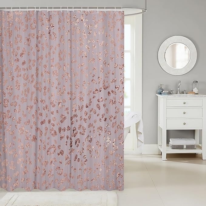 Luxury Pink Leopard Print Bathroom Curtain - 72"x72" Waterproof Fabric - Safari Cheetah Print - Wild Animal Theme - Perfect for Teens, Kids, and Stalls