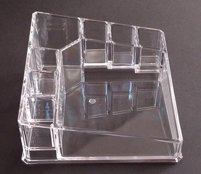 Kamay's Transparent Rectangular 8 Grid Lipstick Nail Polish Eyebrow Brush Essential Oil Bottle Lotion Integrated Tray Display Rack (KSF-1119)