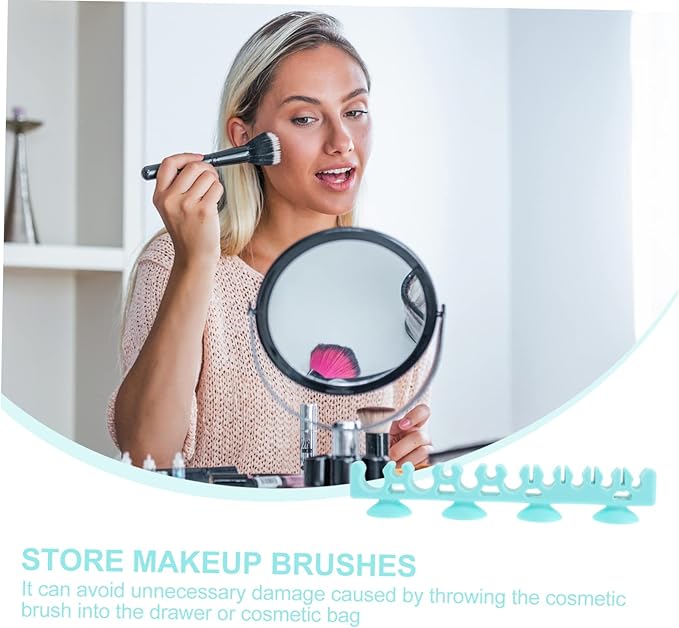 Beavorty Cosmetic Brush Storage Rack 1pc Silicone Makeup Brush Paint Silicone Holder Makeup Storage Organizer Box Drying Shelf Holder Organizer Desk