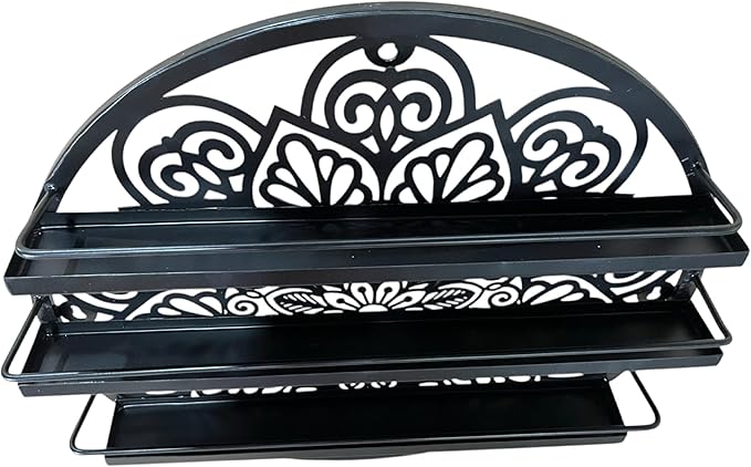 Mandala Shape Shelves - Essential Oil & Nail Polish Organizer - Wall Mounted Round Rack - Display Holder - Spice Rack - Black or Gold