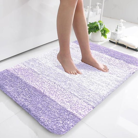 OLANLY Bathroom Rugs Mat 36x24, Extra Soft Absorbent Microfiber Bath Rug, Rubber Backing, Quick Dry, Machine Washable Bath Mats for Bathroom Floor, Tub and Shower, Home Decor Accessories, Light Purple