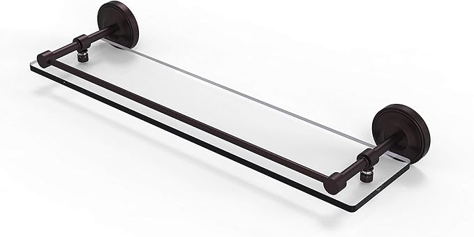 Allied Brass PRBP-1/22-GAL-ABZ Prestige Regal 22 Inch Tempered Gallery Rail Glass Shelf, Antique Bronze