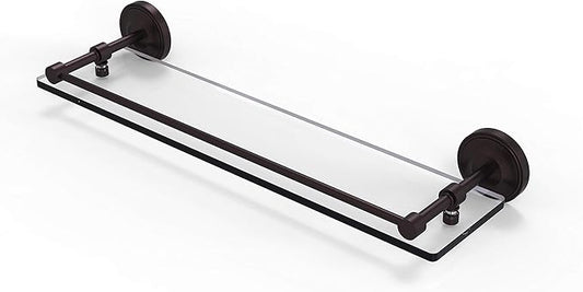 Allied Brass PRBP-1/22-GAL-ABZ Prestige Regal 22 Inch Tempered Gallery Rail Glass Shelf, Antique Bronze