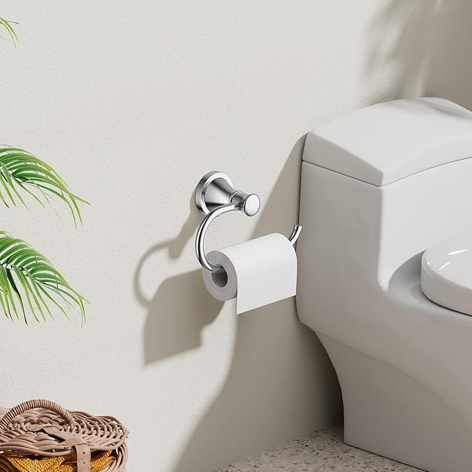 BESy Polished Chrome Toilet Tissue Paper Holder Polished Chrome Bathroom Accessories Toilet roll Paper Hanger, Wall Mounted, Rustproof