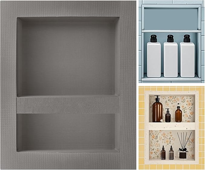 Tile Ready Shower Niche,12"x16" Inner Size,16”x20” Outer Size,Niche for Shower Wall,Waterproof and Ready-to-Tile Recessed Showers Shelf Niches Box for Bathroom Remodel/Storage/Organization,Depth 4”