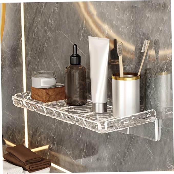 ULTECHNOVO 2pcs Bathroom Storage Cabinet Wall-Mounted Rack Floating Shelf for Toiletries Makeup Organizers Storage
