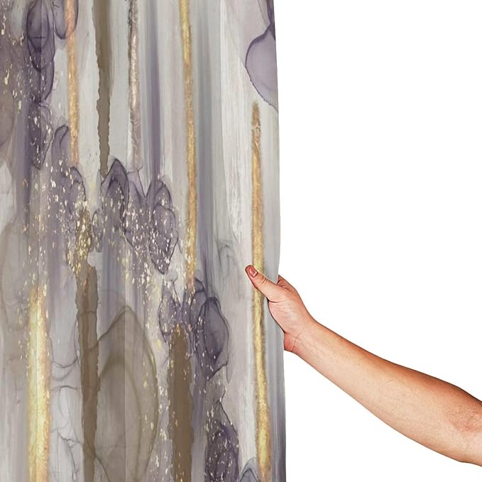 Shower Curtains for Bathroom,Mid Century Modern Brown Gray Purple Gold Beige Shower Curtain Bath Decor Waterproof Bathroom Curtain 72 X 72 Inch