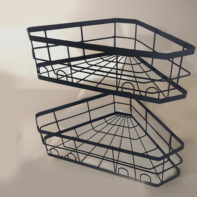 Small Corner Rack Triangular Layered Shelf Multiple Tiered Form Bathroom Shelf Upgrades Rack for Bathroom Essential Apartment Space Savers