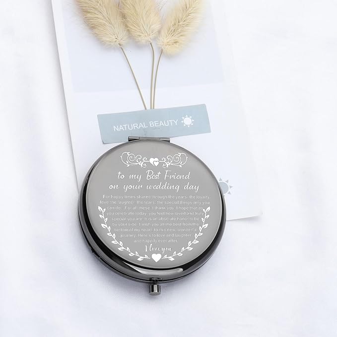 UJIMS to My Best Friend on Your Wedding Day Gifts for Bride Best Friend - Makeup Mirror Wedding Gift