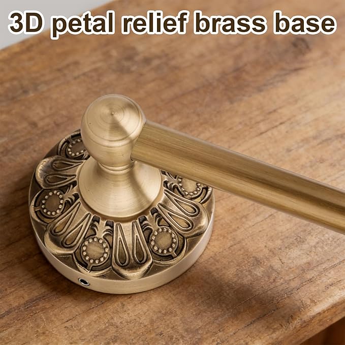Antique Brass Toilet Paper Holder, Vintage Brass Tissue Roll Holder Wall Mounted Towel Rack Bathroom Accessories for Home Hostel