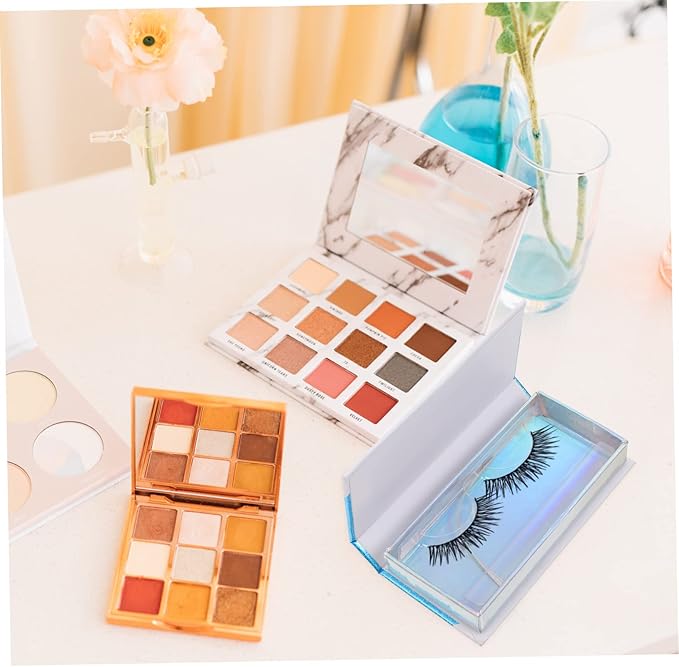 2pcs Elegant Eyelash Case with Delicate Pattern Portable Eyelash Box for Travel Daily Use for Organizing False Lashes
