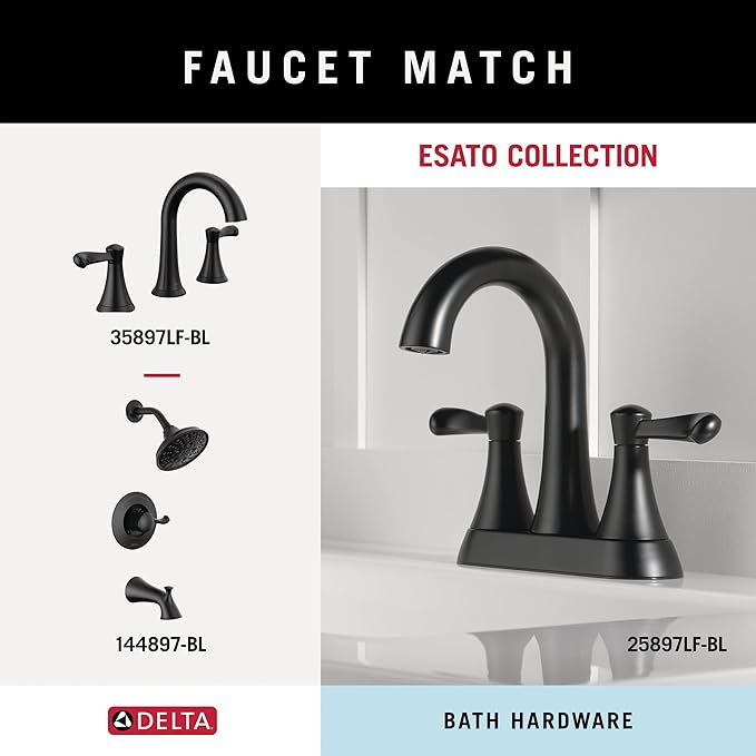 Delta Esato (1-Pack) Hand Towel Holder Matte Black Towel Racks for Bathroom Wall Round Towel Ring Holder for Bath Towel Hanger for Kitchen, Bathroom Accessories ESA46-MB