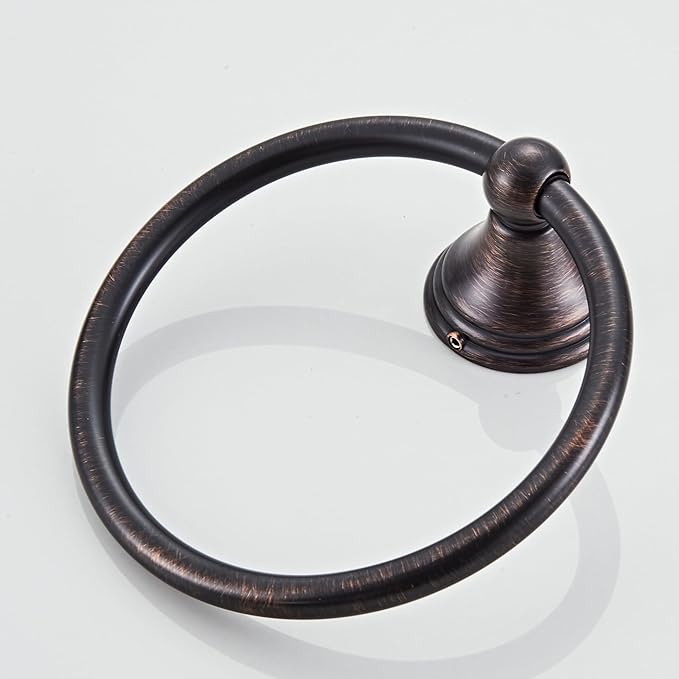 Towel Ring for Bathroom, Oil Rubbed Bronze Hand Towel Holder 2 Pack, Bathroom Accessories and Towel Racks for Bathroom Wall
