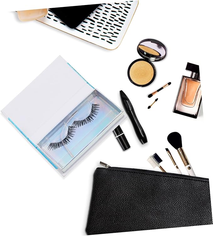 2pcs Elegant Eyelash Case with Delicate Pattern Portable Eyelash Box for Travel Daily Use for Organizing False Lashes