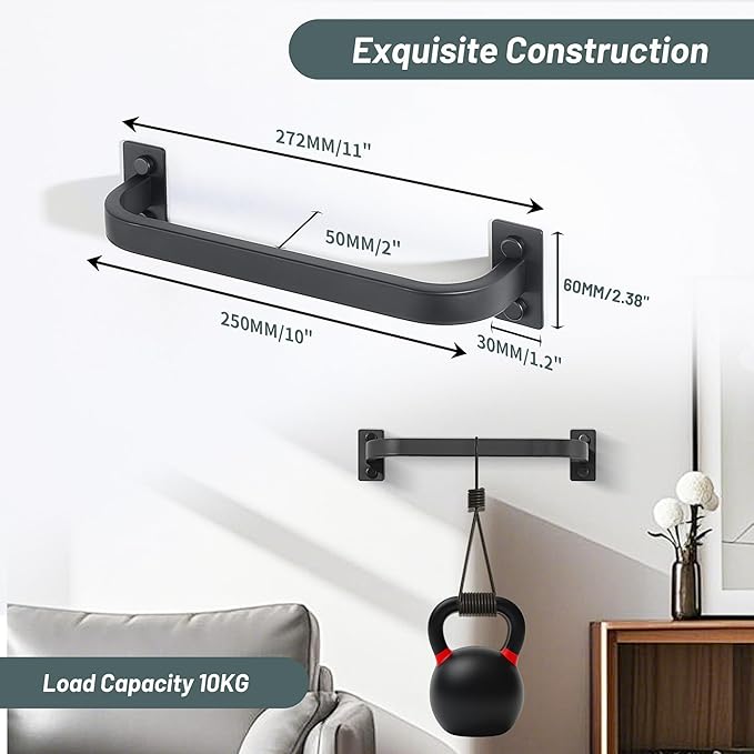 2Pack Bathroom Towel Bar, 10 inch Towel Racks for Bathroom Wall Mounted, SUS304 Stainless Steel Heavy Duty Towel Holder Bathroom Accessories Modern Home Decor, Matte Black Finished